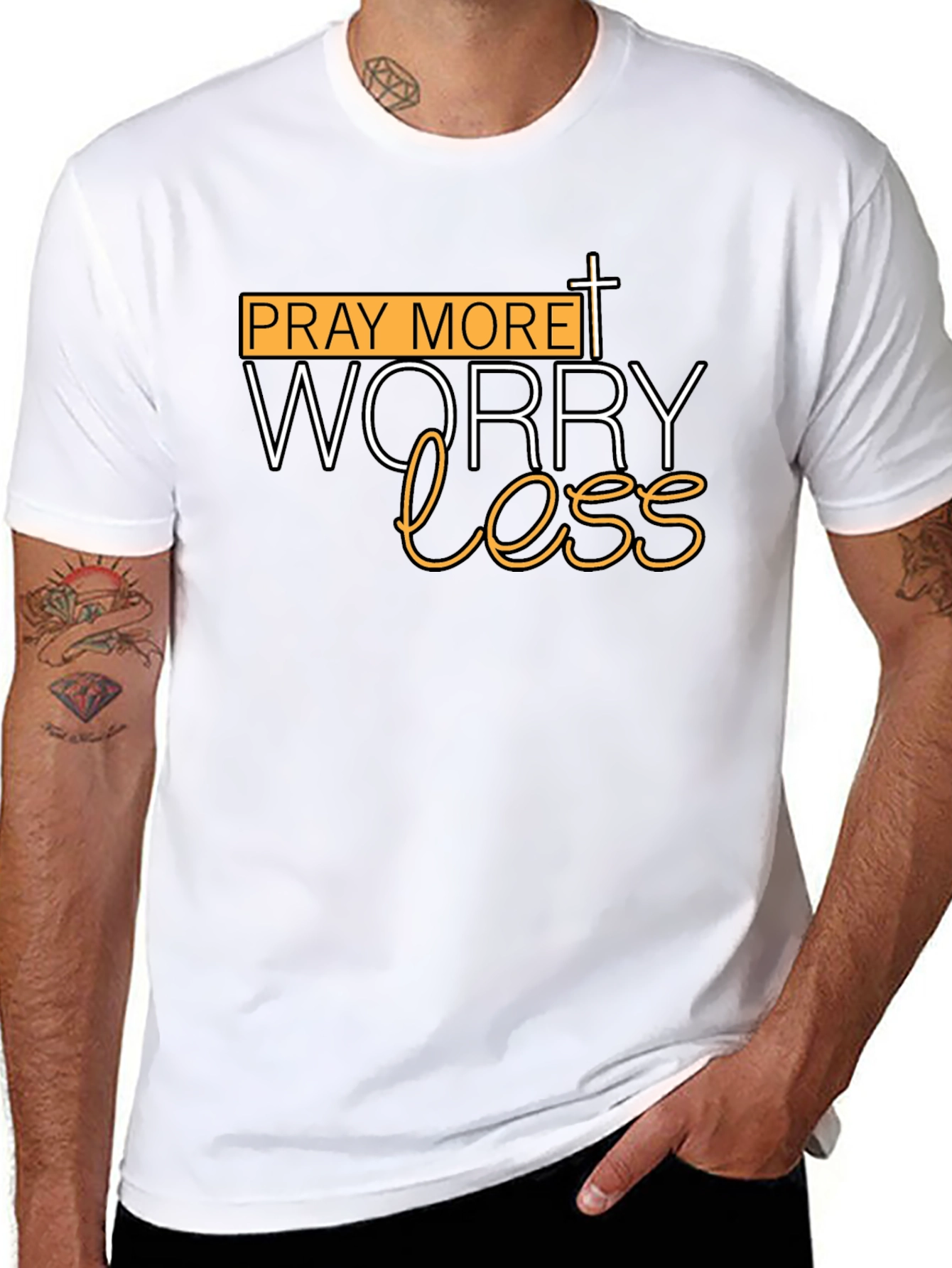 Pray More Worry Less Christian T-Shirt