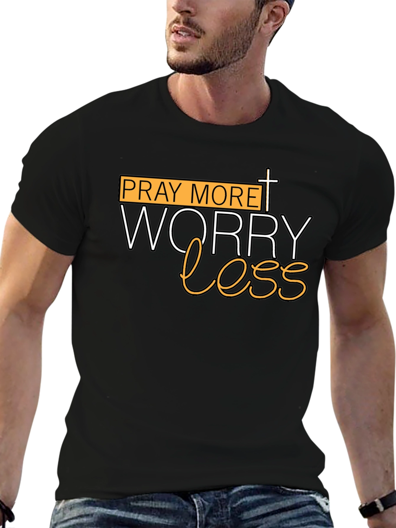 Pray More Worry Less Christian T-Shirt