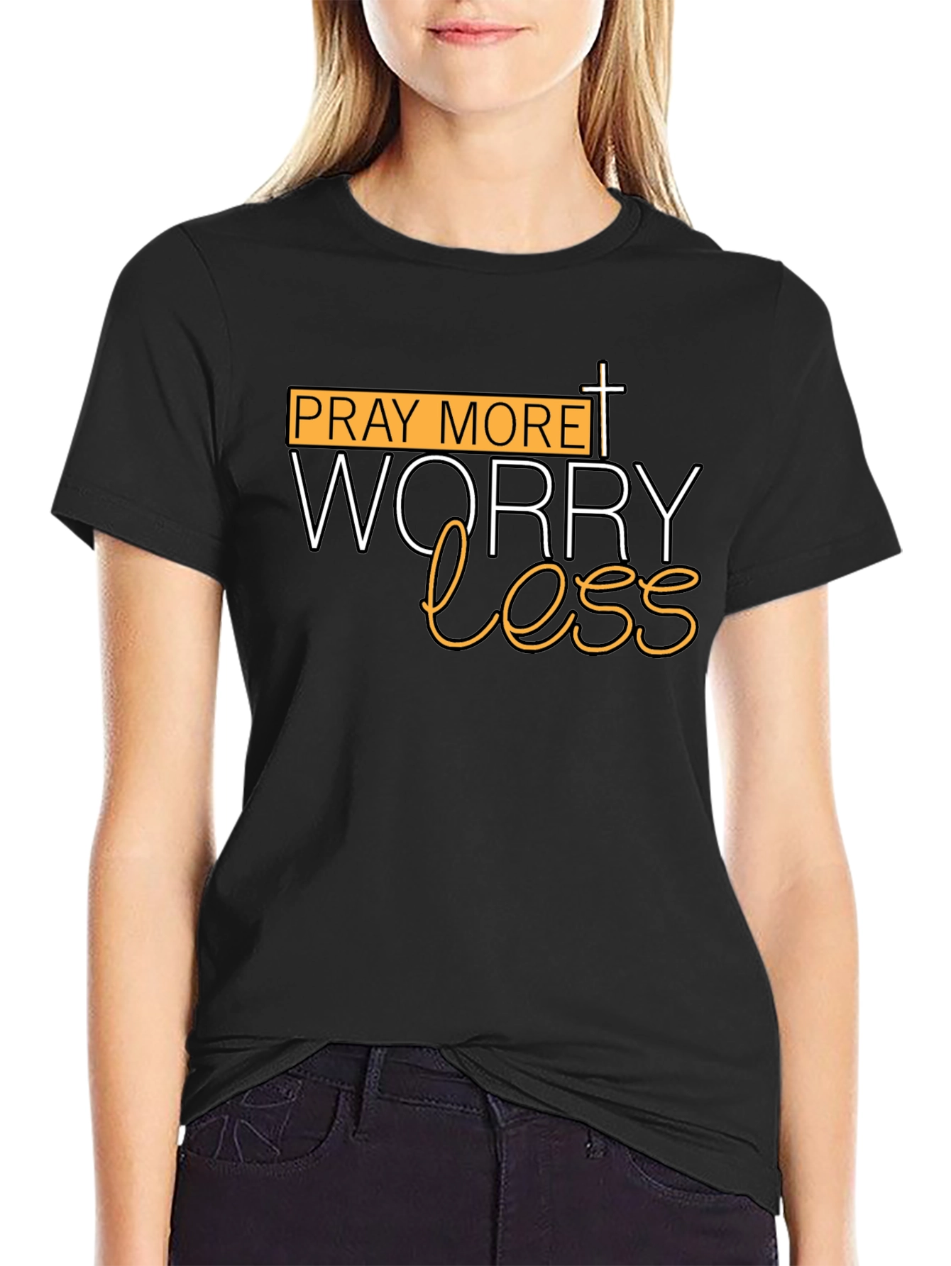 Pray More Worry Less Christian T-Shirt