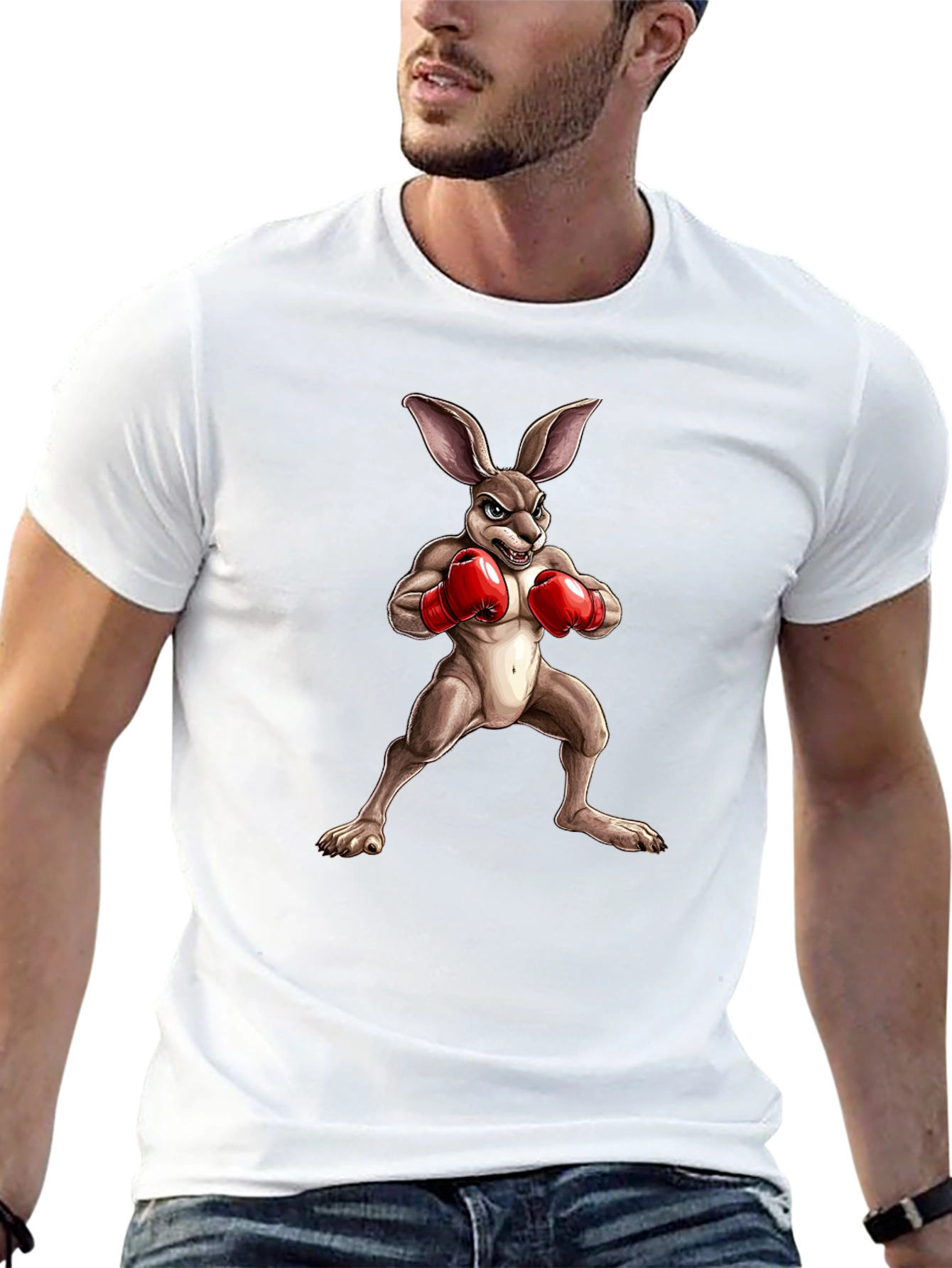 Boxing Bunny Graphic Tee - Black