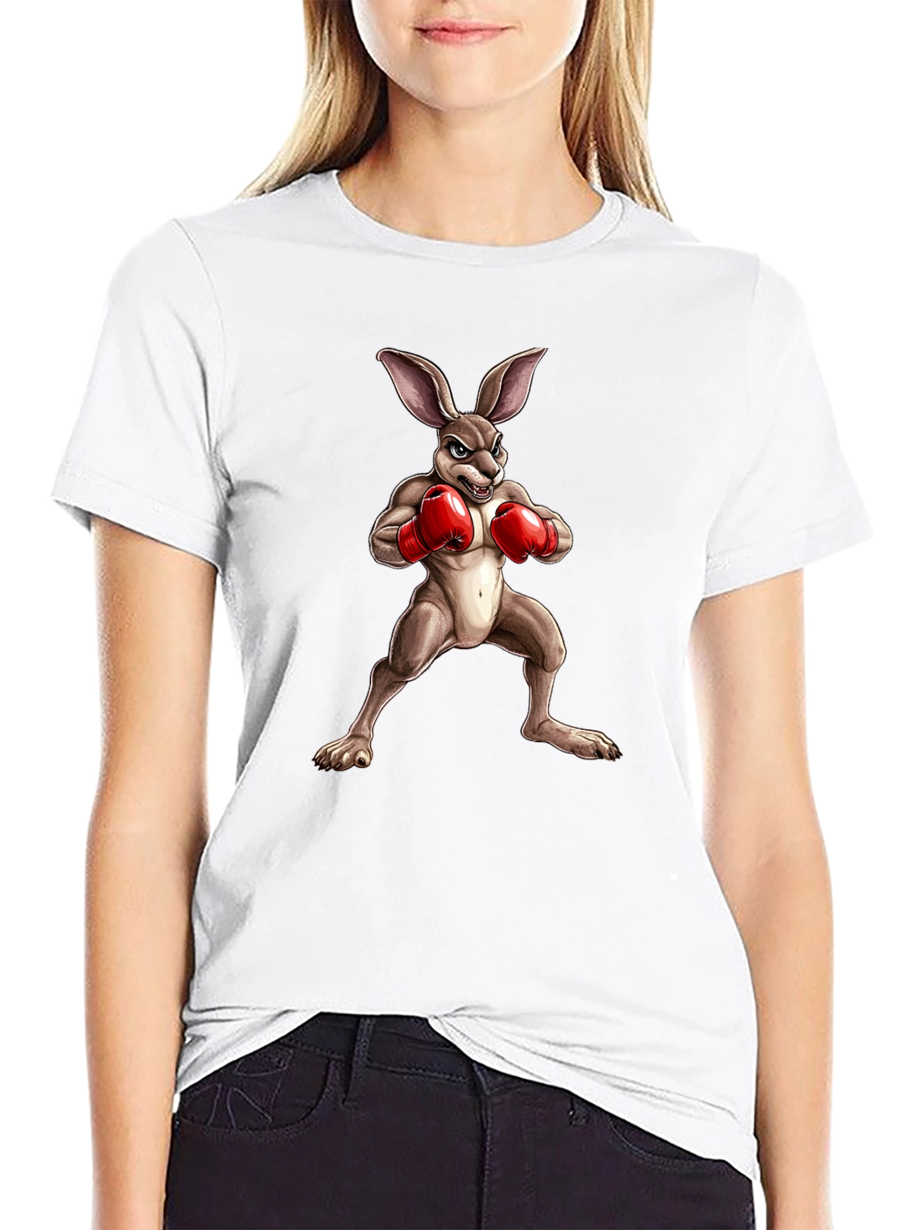 Boxing Bunny Graphic Tee - Black