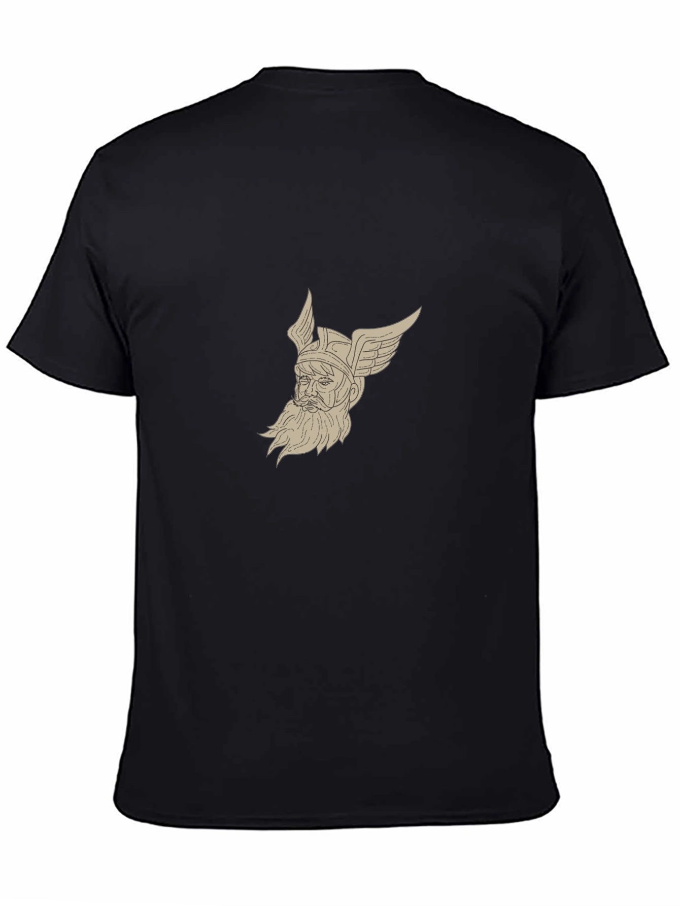 Viking Warrior Graphic Tee - Black Cotton Blend