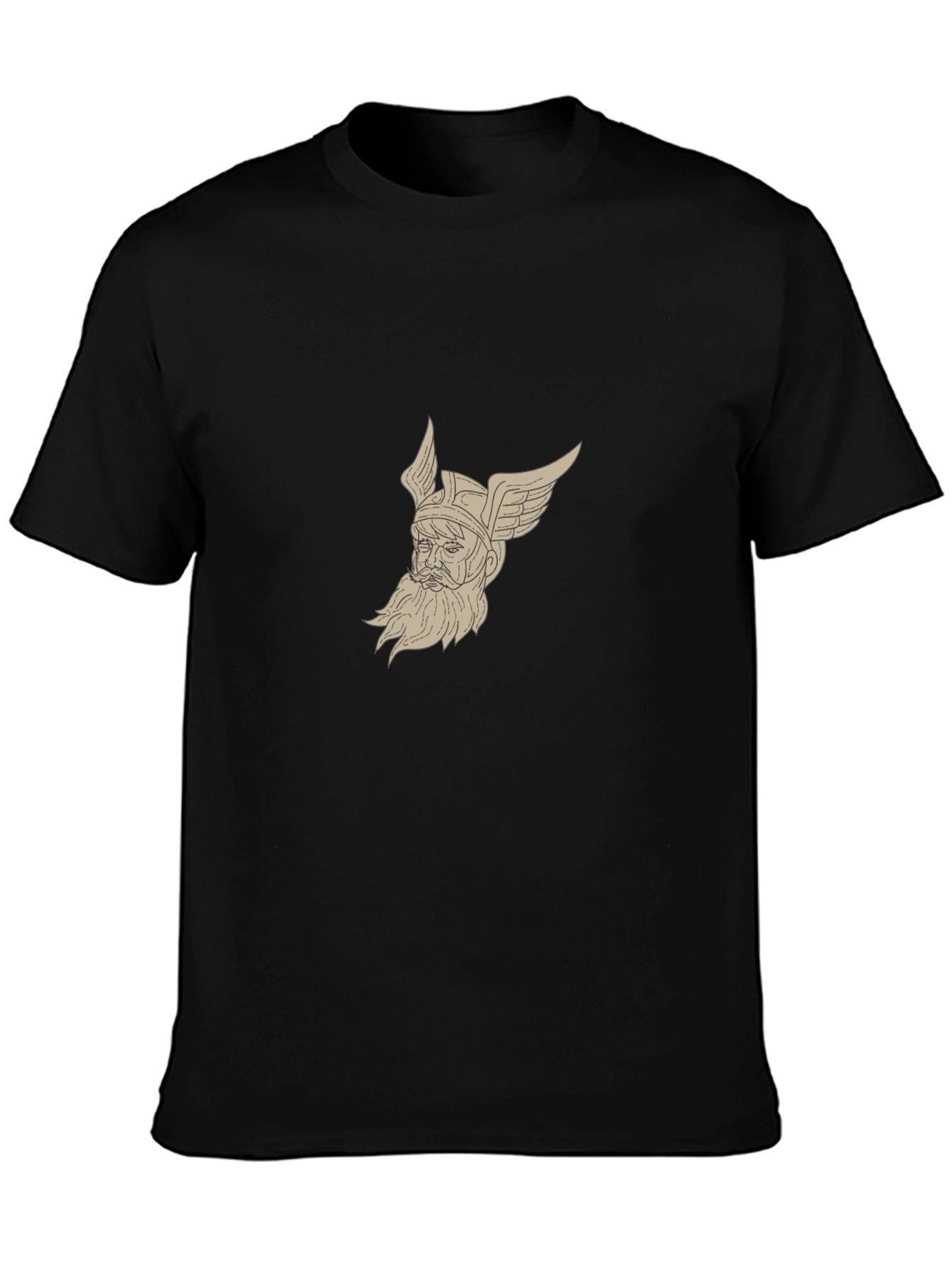 Viking Warrior Graphic Tee - Black Cotton Blend