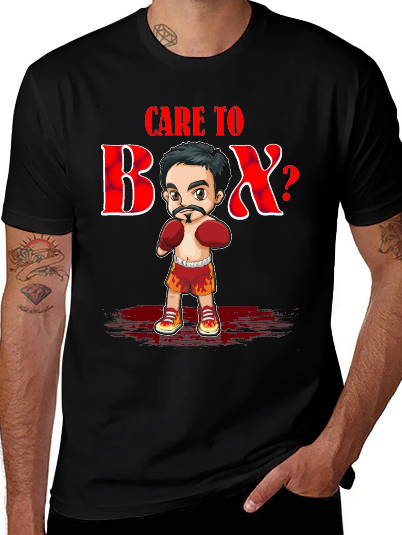 Care To Box T-Shirt - Black Graphic Tee