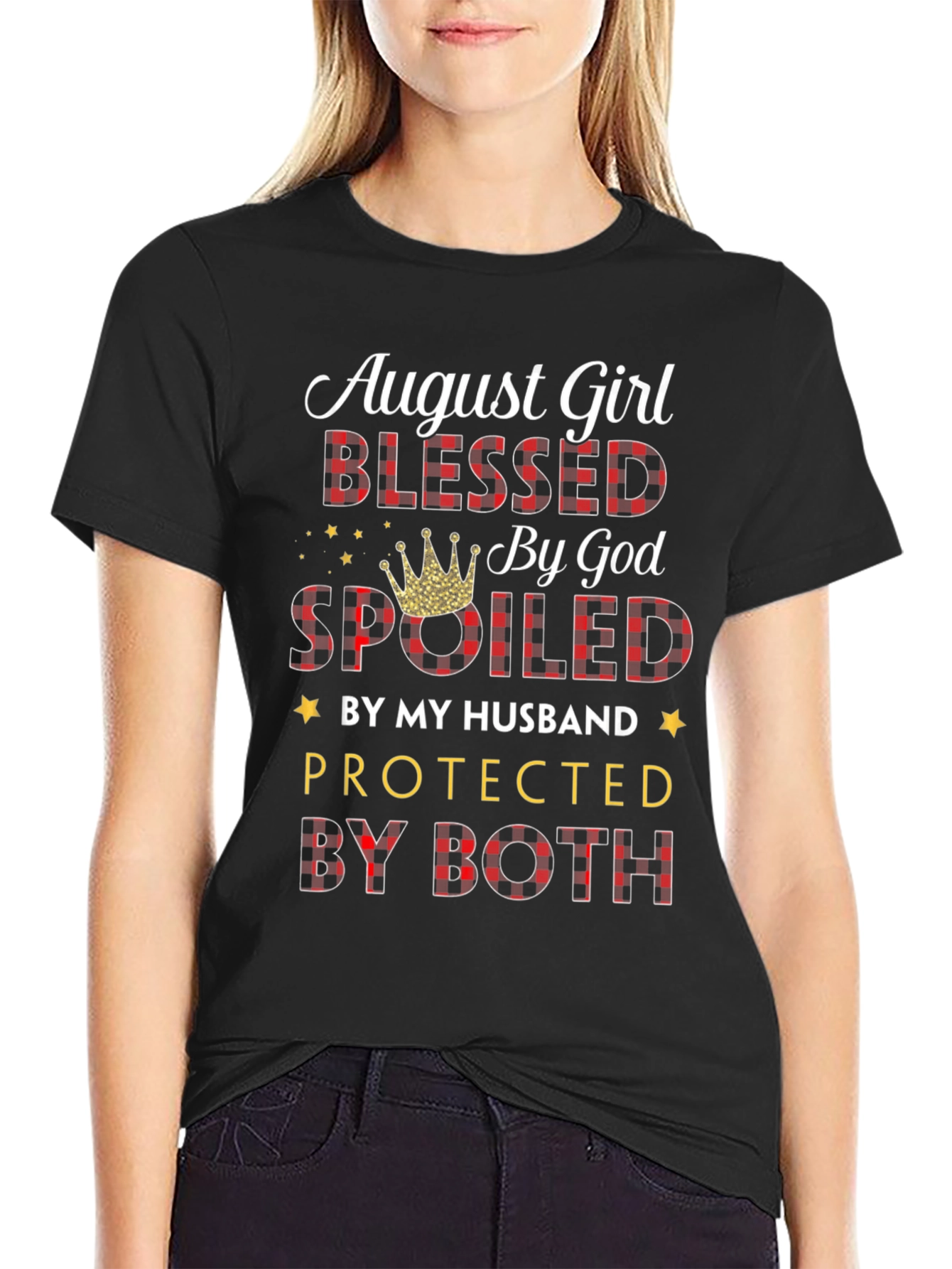 August Girl Blessed by God T-Shirt