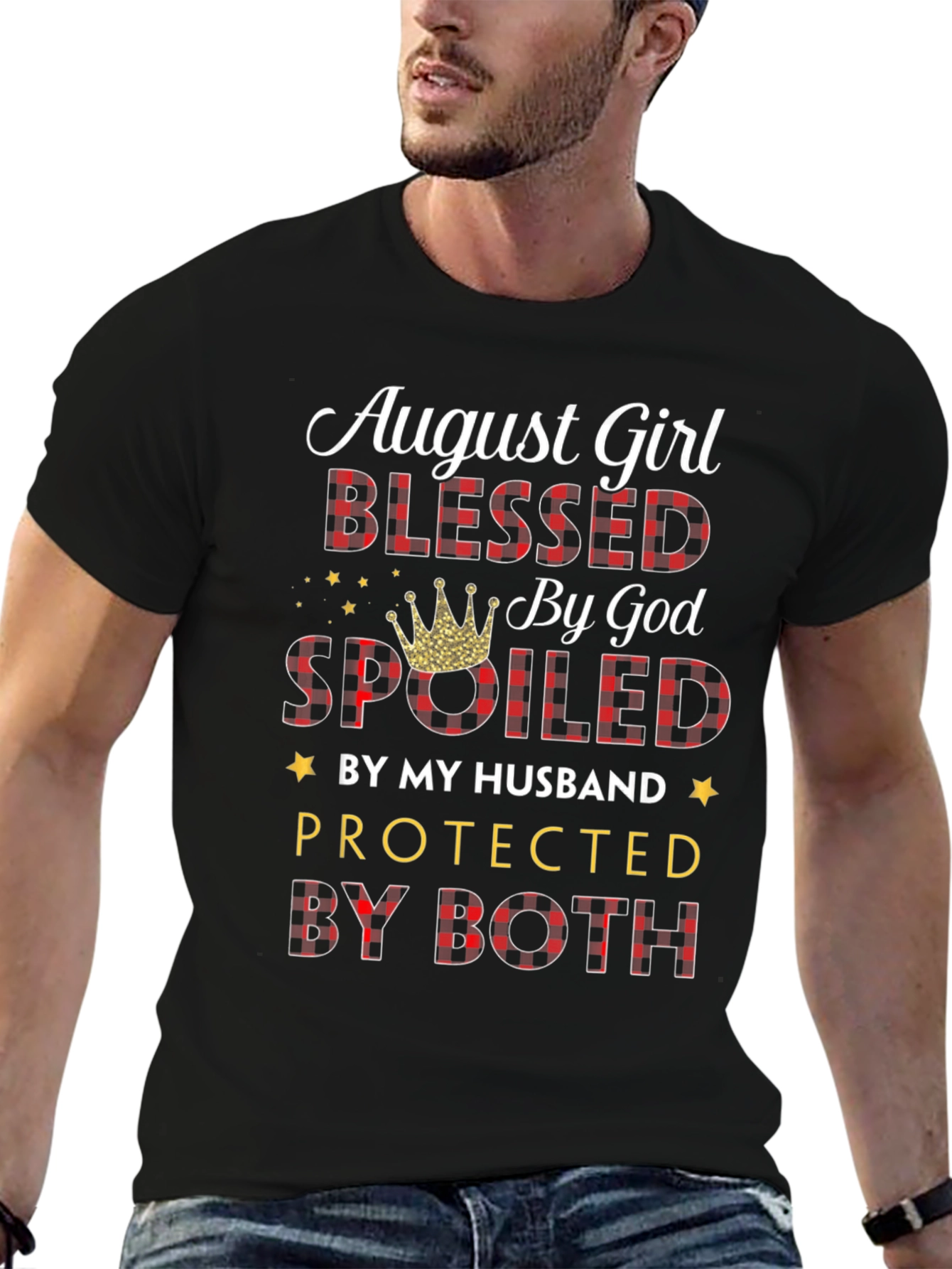 August Girl Blessed by God T-Shirt