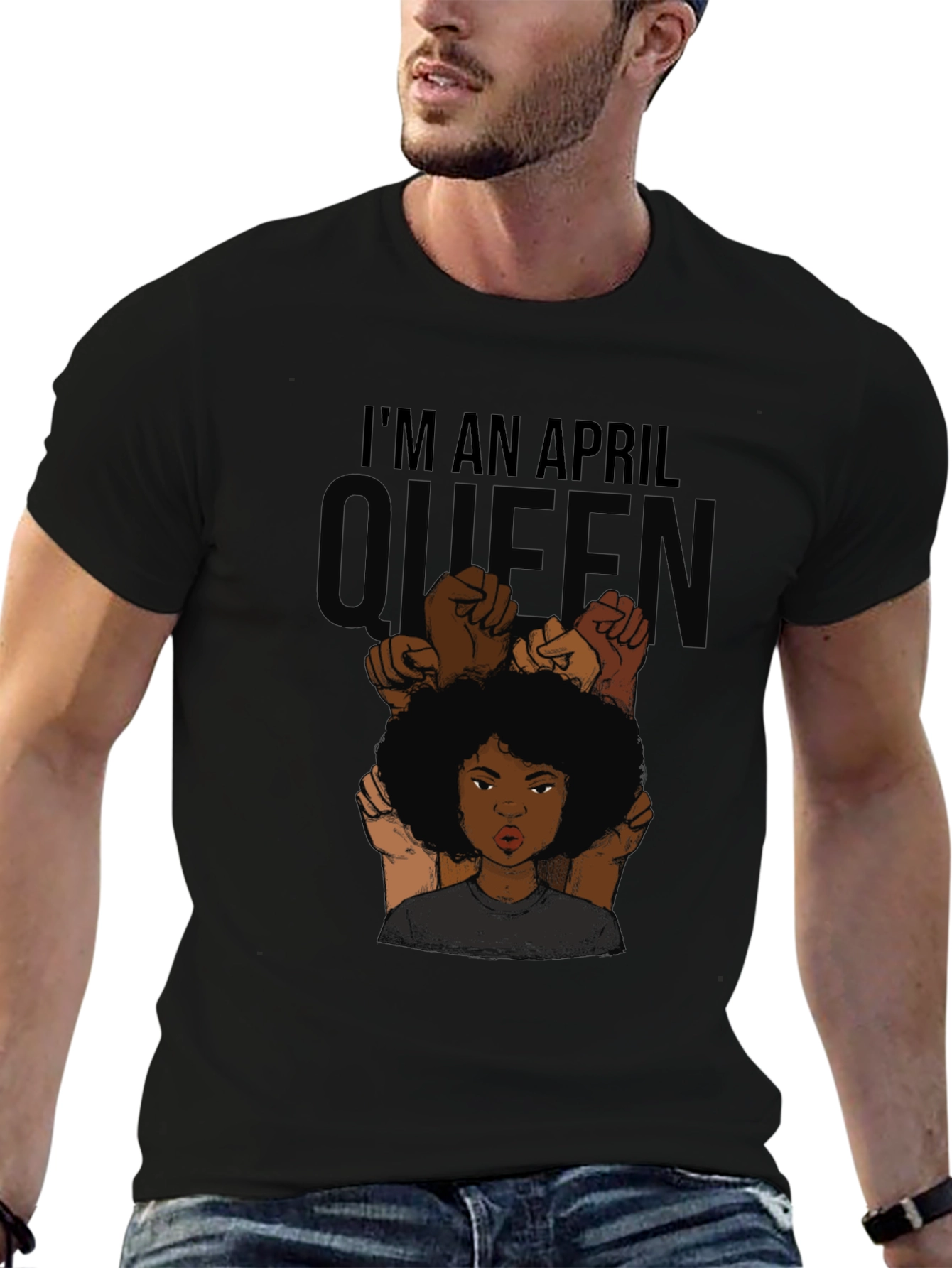 April Queen Graphic T-Shirt - Black