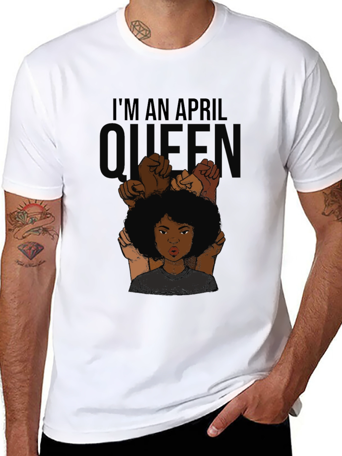 April Queen Graphic T-Shirt - Black