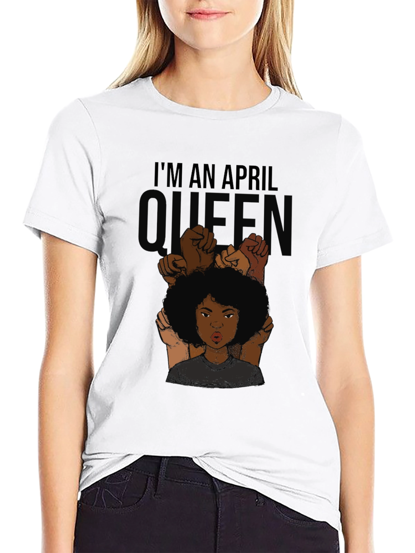 April Queen Graphic T-Shirt - Black