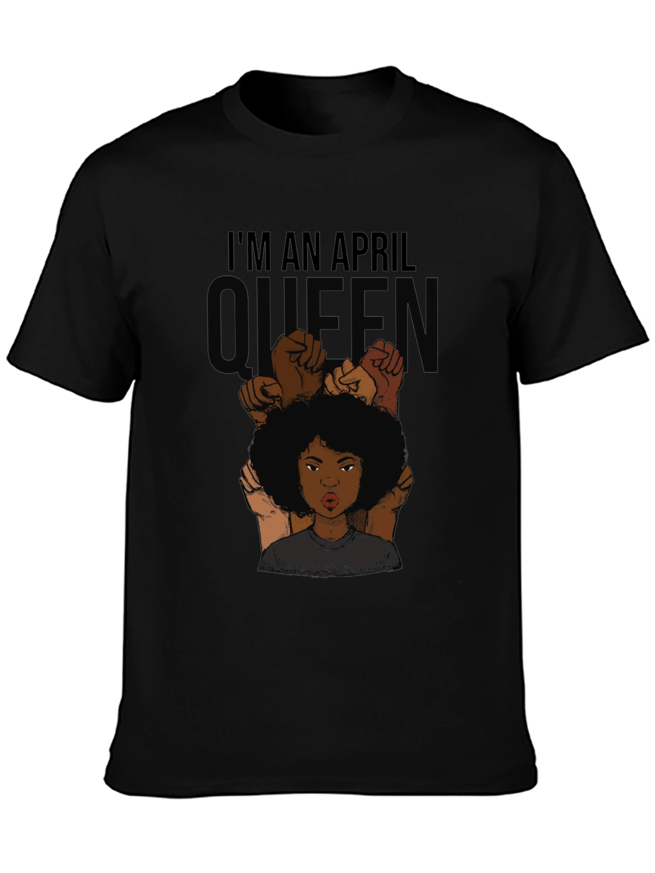 April Queen Graphic T-Shirt - Black