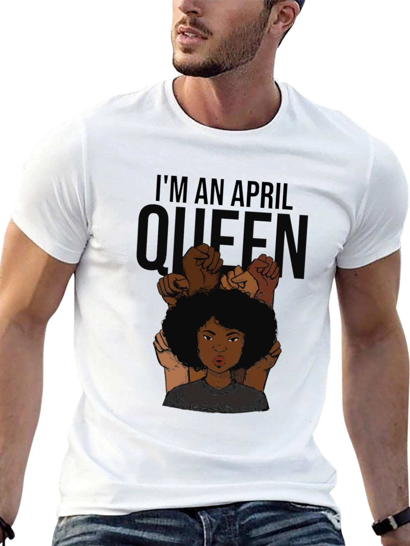 April Queen Graphic T-Shirt - Black