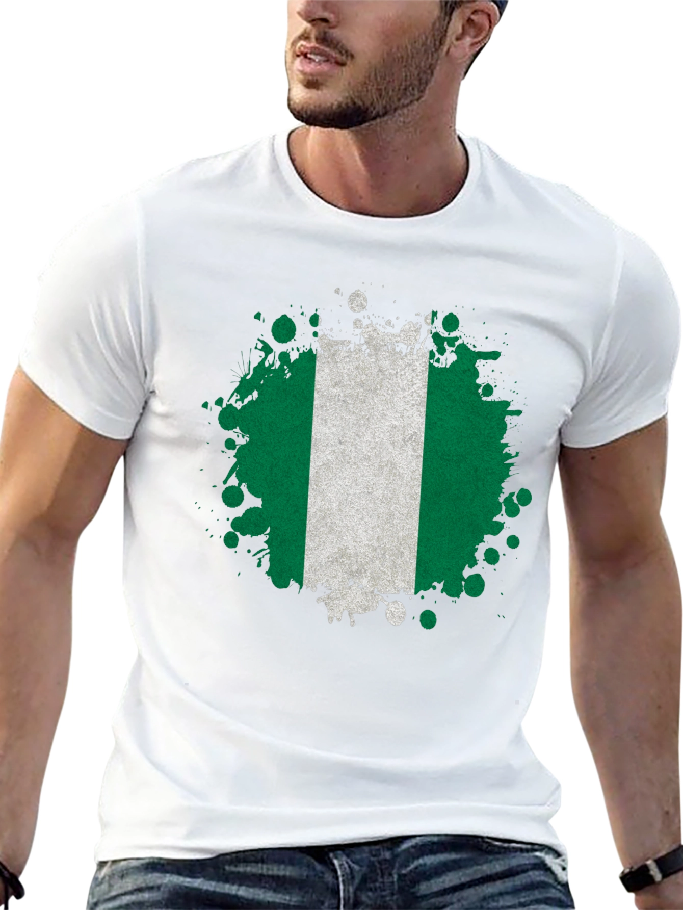 Nigeria Flag Splatter T-Shirt