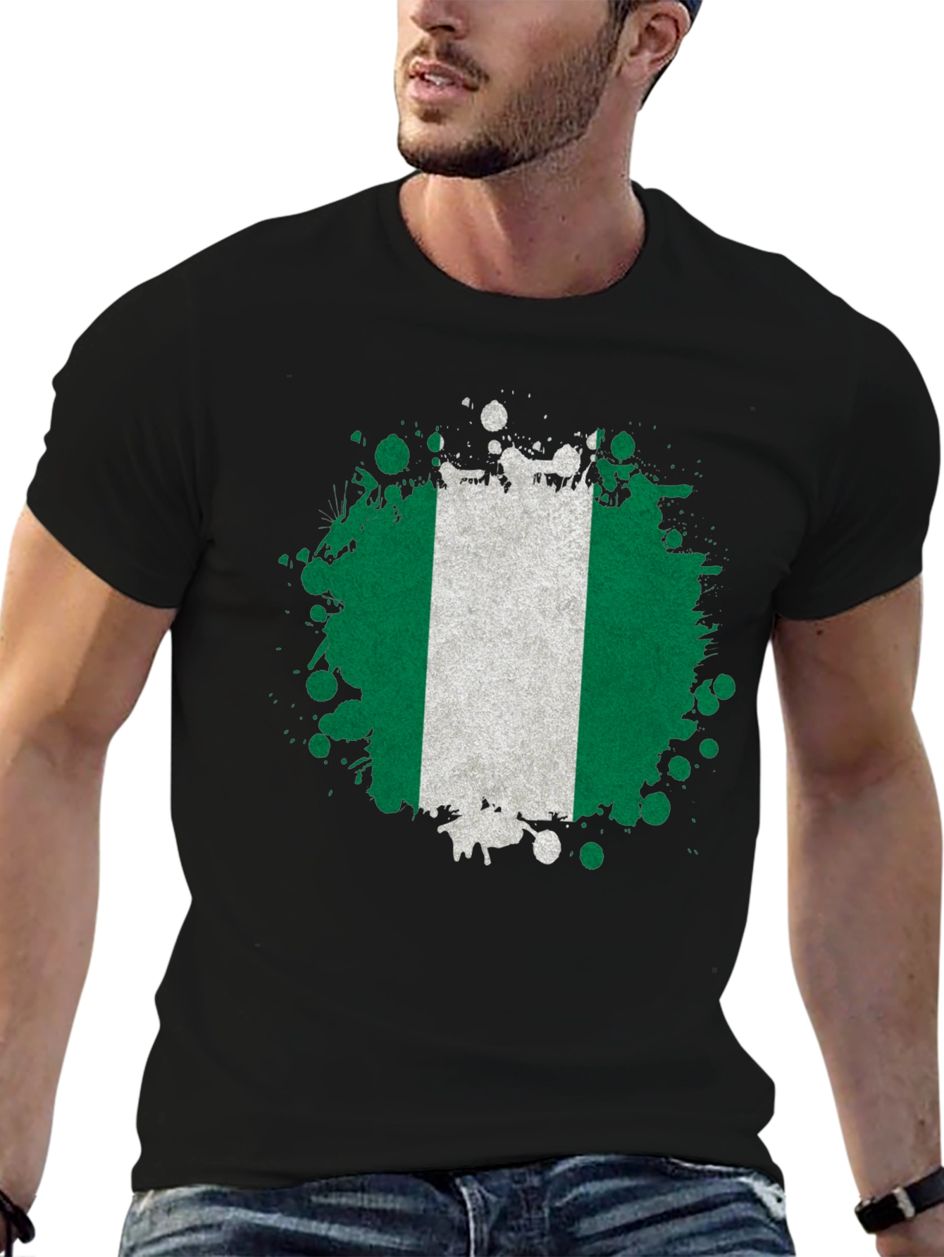 Nigeria Flag Splatter T-Shirt
