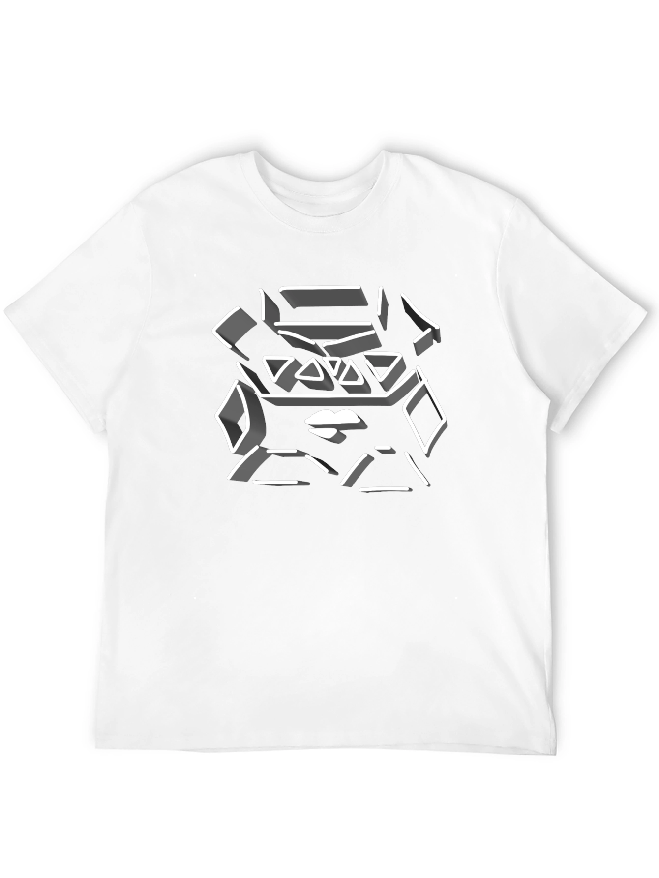 Abstract Geometric Lips Graphic Tee - Black