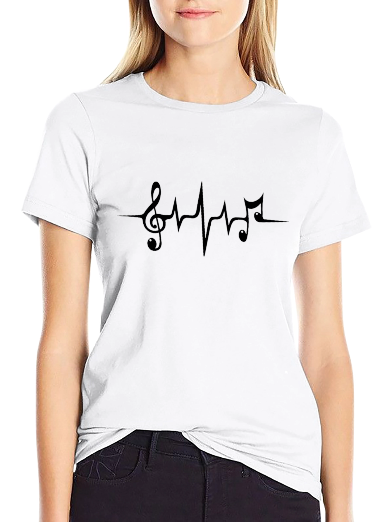 Musical Pulse T-Shirt - Treble Clef Heartbeat Tee