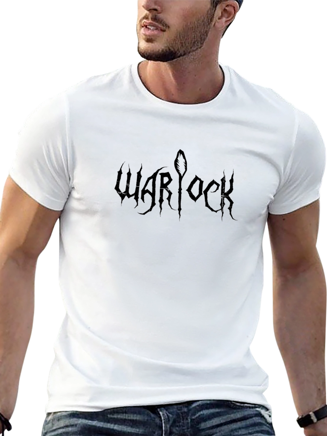 Warlock Graphic Tee - Black Metal Style
