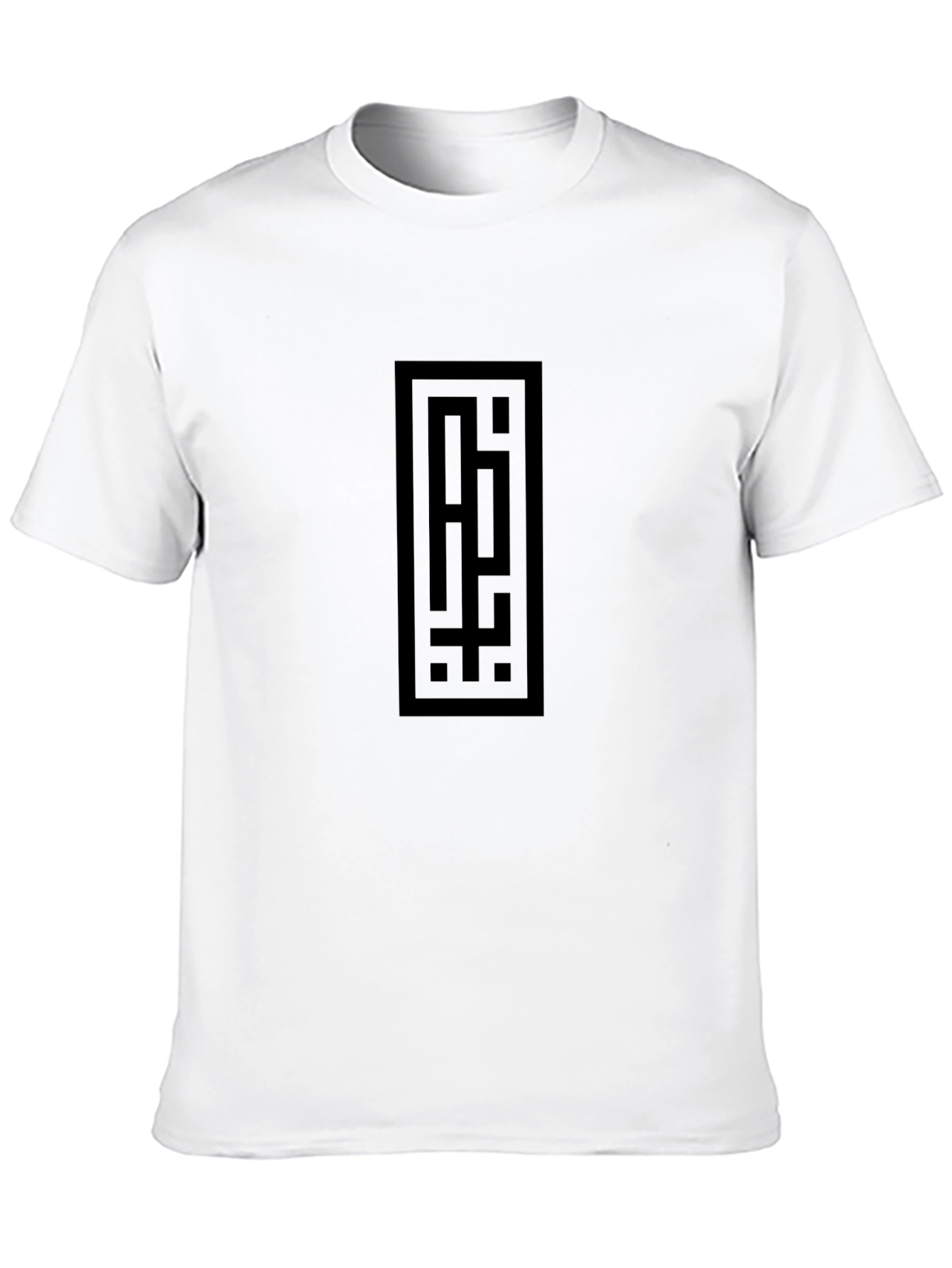 Mens Black Graphic Tee - Geometric Print