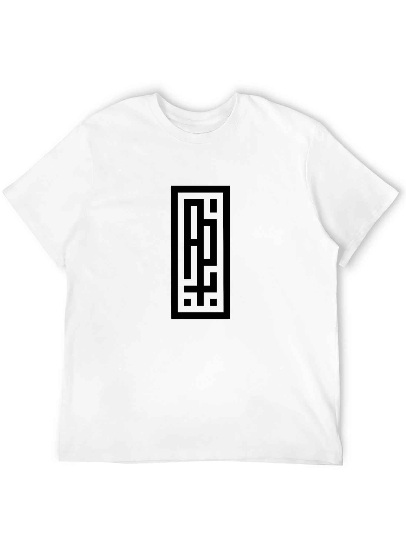 Mens Black Graphic Tee - Geometric Print