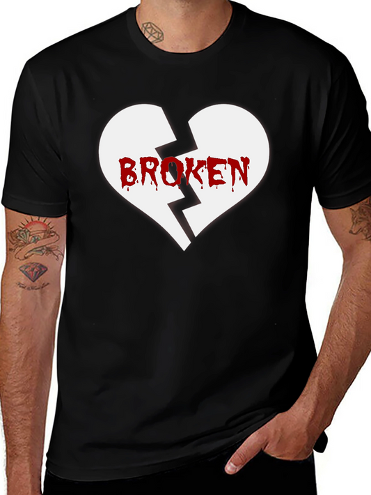 Broken Heart Graphic Tee - Mens Black T-Shirt