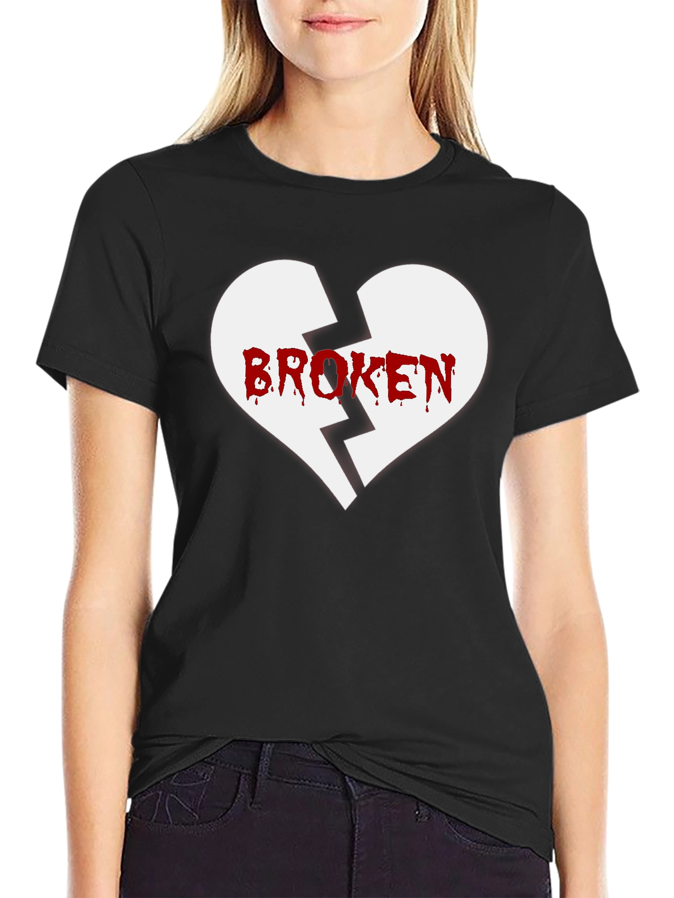 Broken Heart Graphic Tee - Mens Black T-Shirt