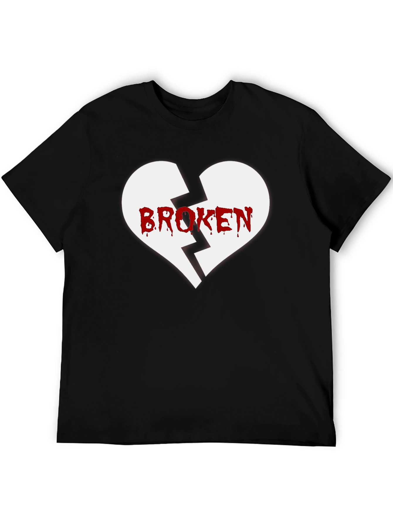 Broken Heart Graphic Tee - Mens Black T-Shirt