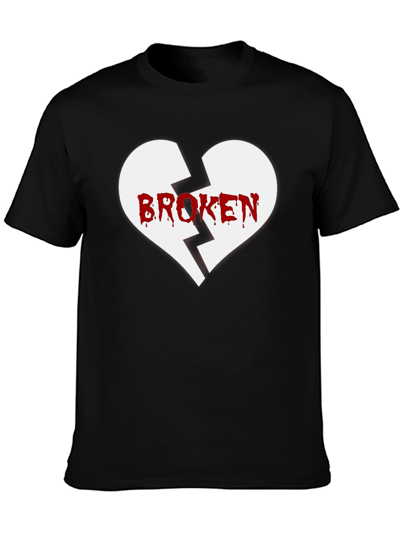 Broken Heart Graphic Tee - Mens Black T-Shirt