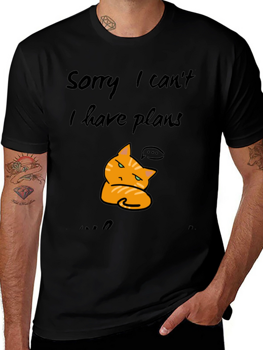 Sorry I Cant Cat T-Shirt - Funny Cat Lover Tee