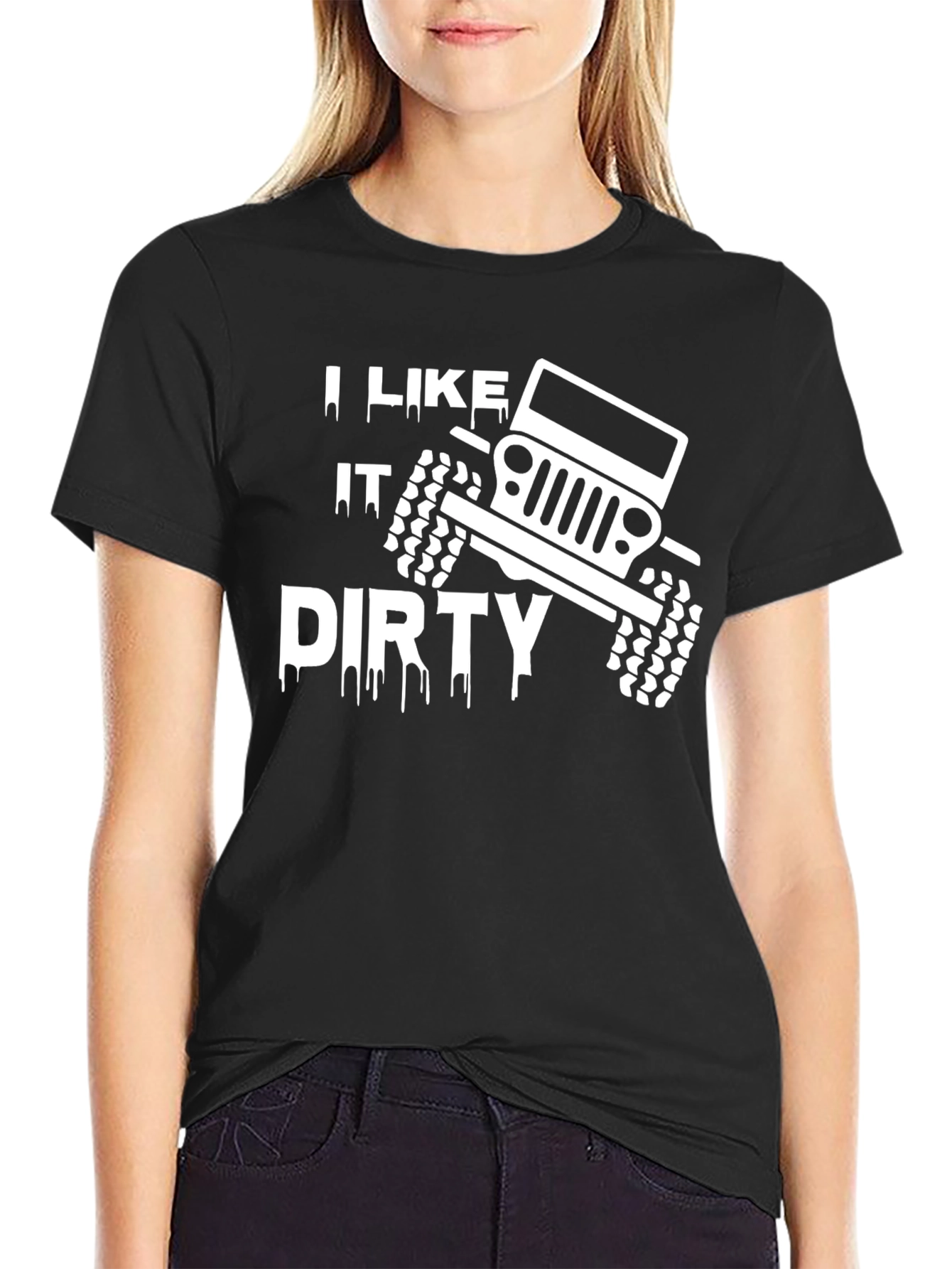 I Like It Dirty Jeep Graphic T-Shirt - Black