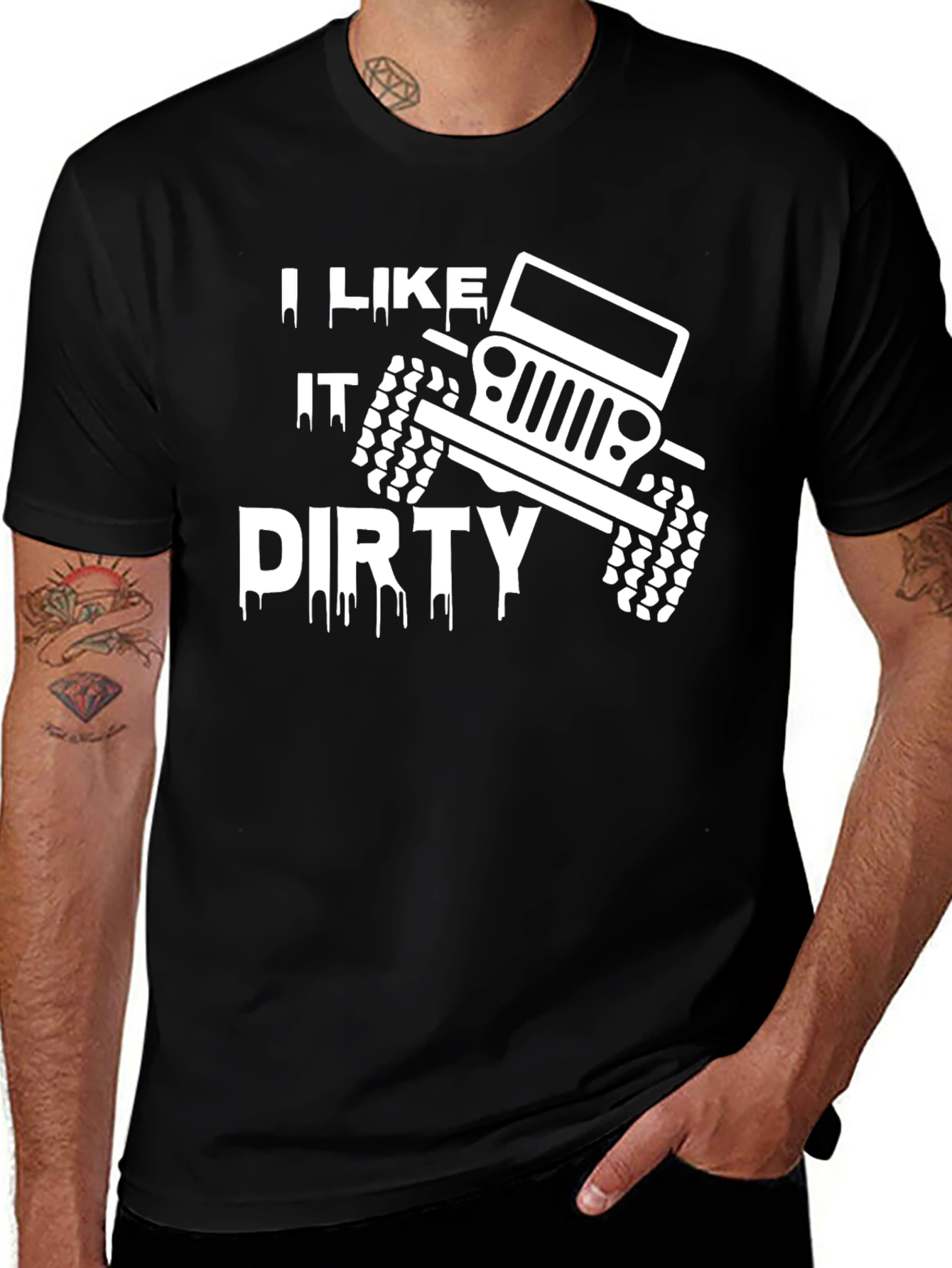I Like It Dirty Jeep Graphic T-Shirt - Black
