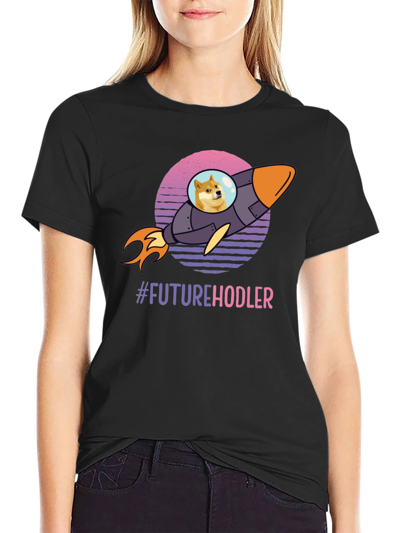 Future Hodler Doge Rocket T-Shirt