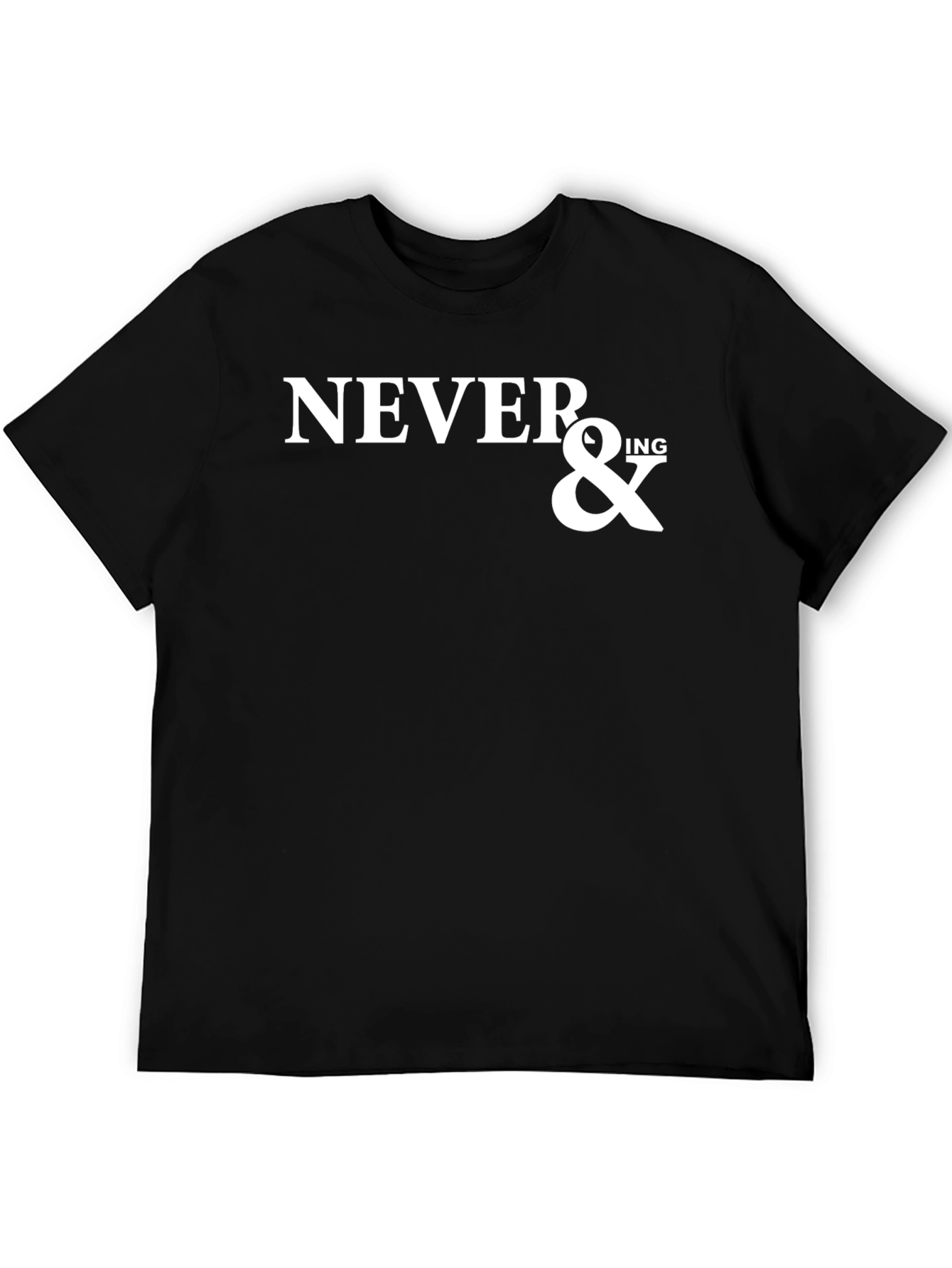 Never & Ing Black Graphic T-Shirt