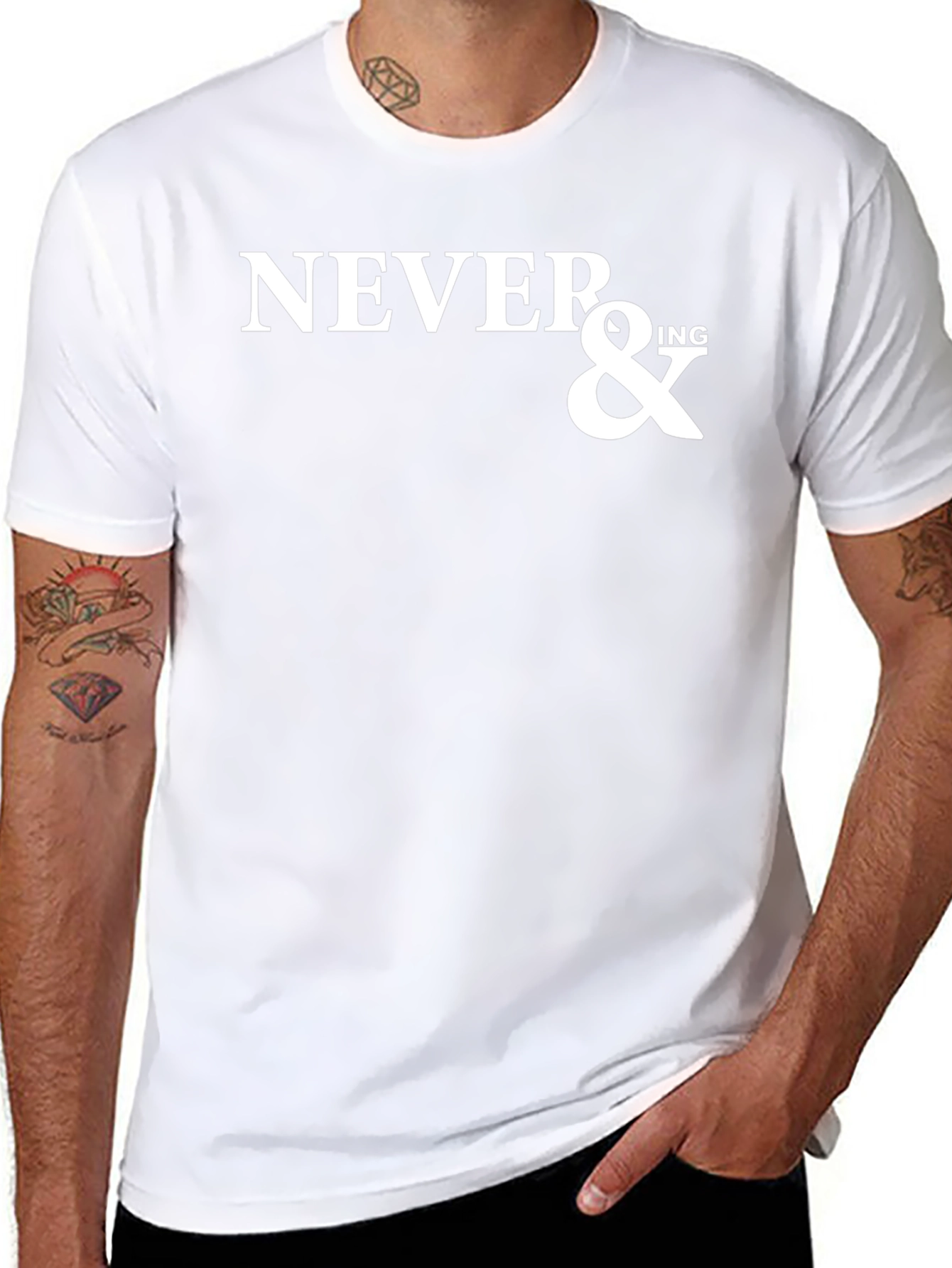 Never & Ing Black Graphic T-Shirt