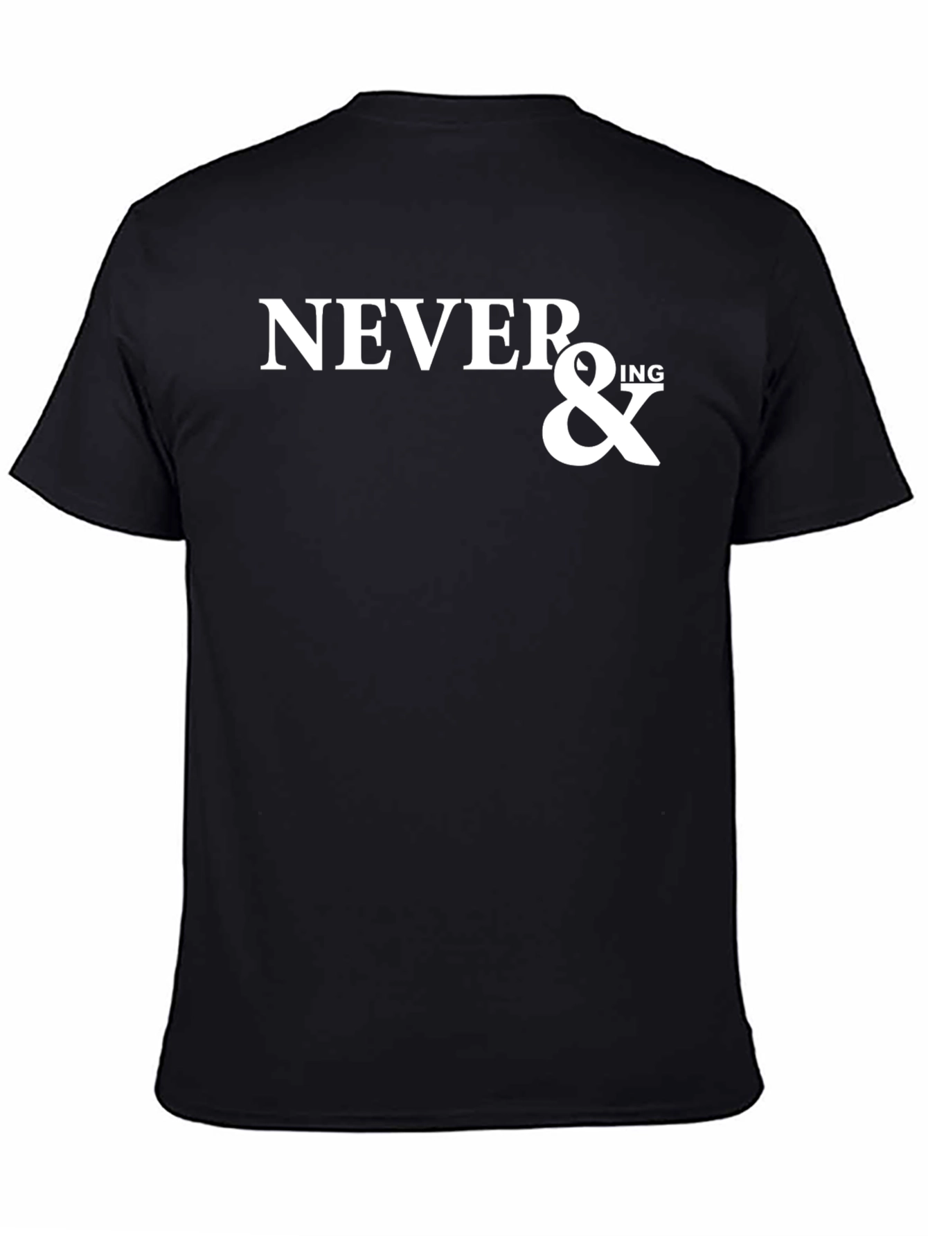 Never & Ing Black Graphic T-Shirt