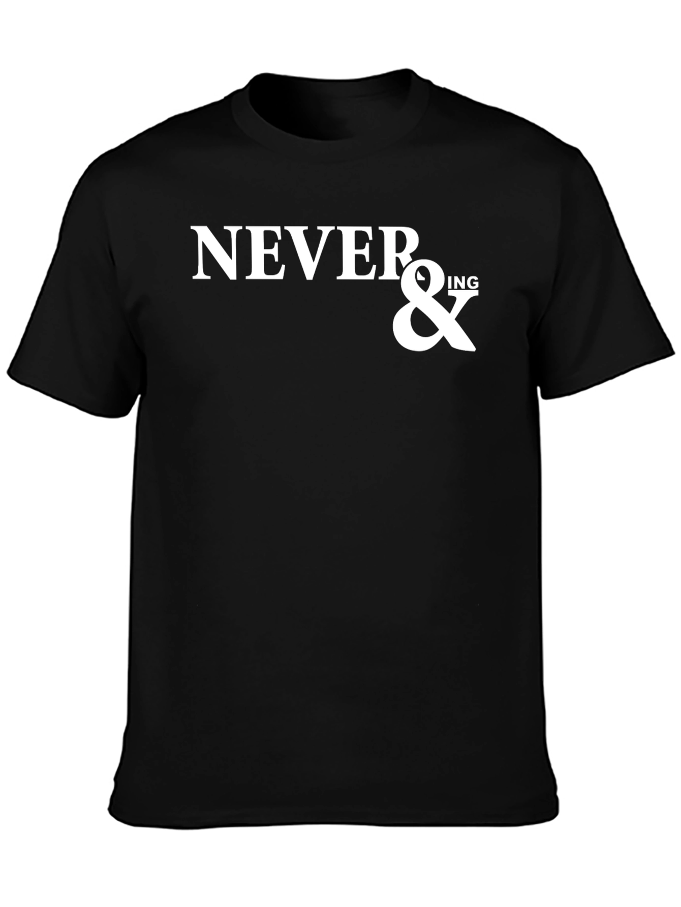 Never & Ing Black Graphic T-Shirt
