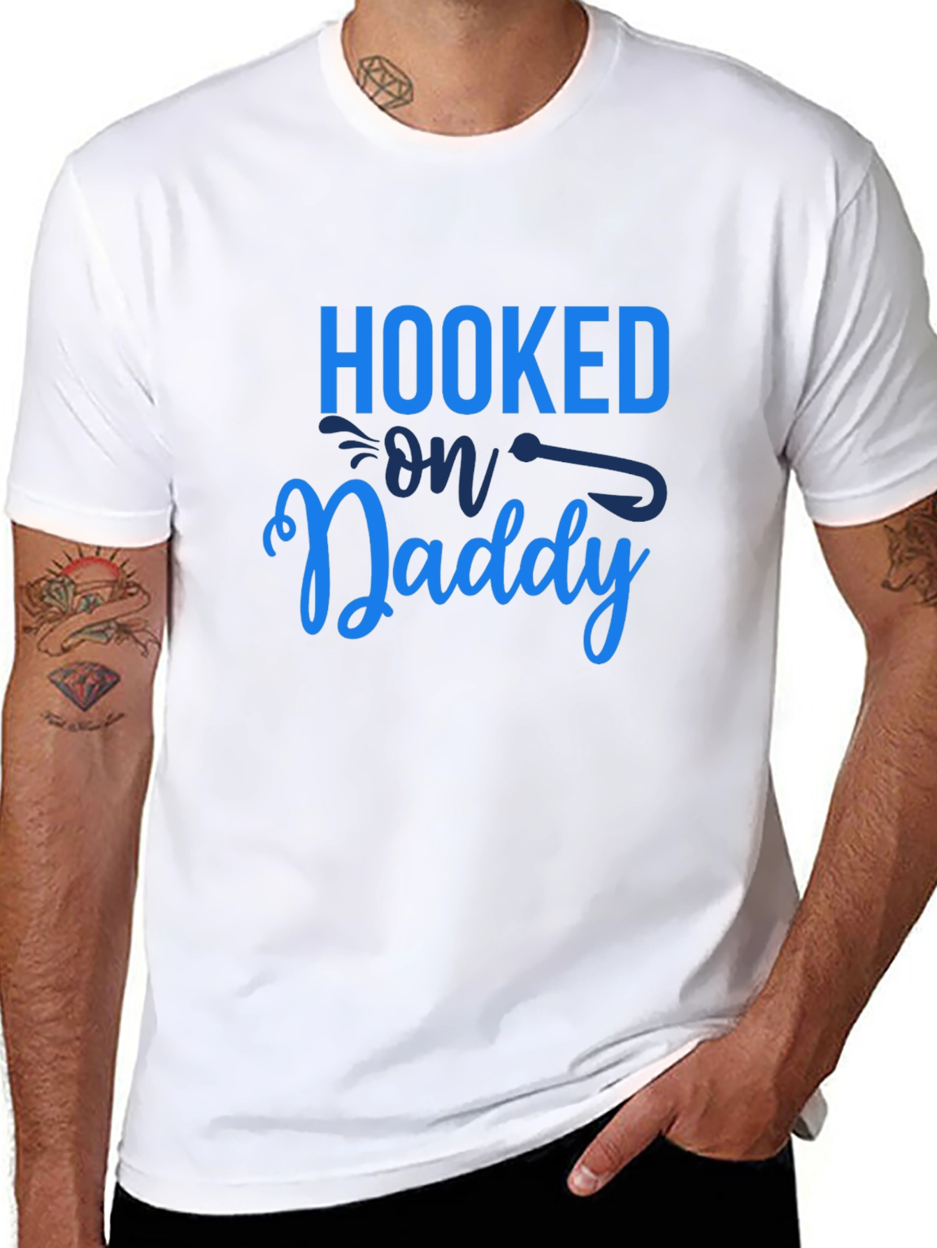 Hooked on Daddy T-Shirt - Fishing Fathers Day Tee