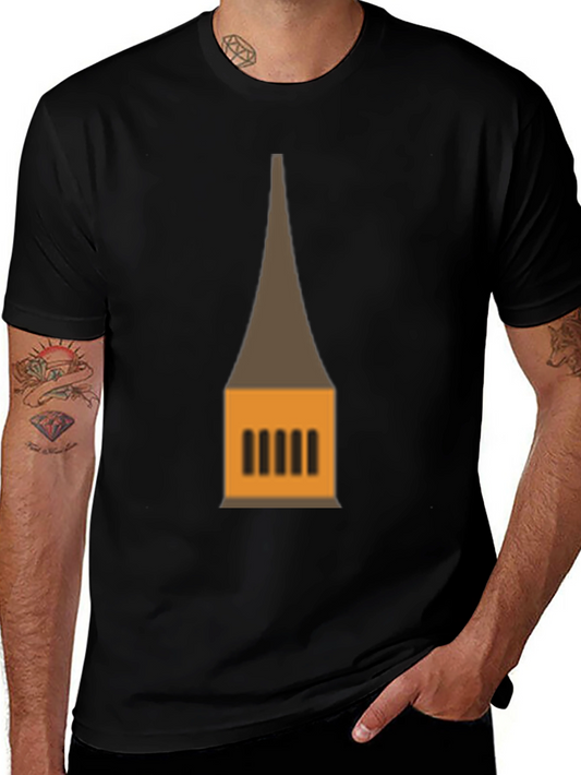 Graphic Tee: Temple Tower Design Black