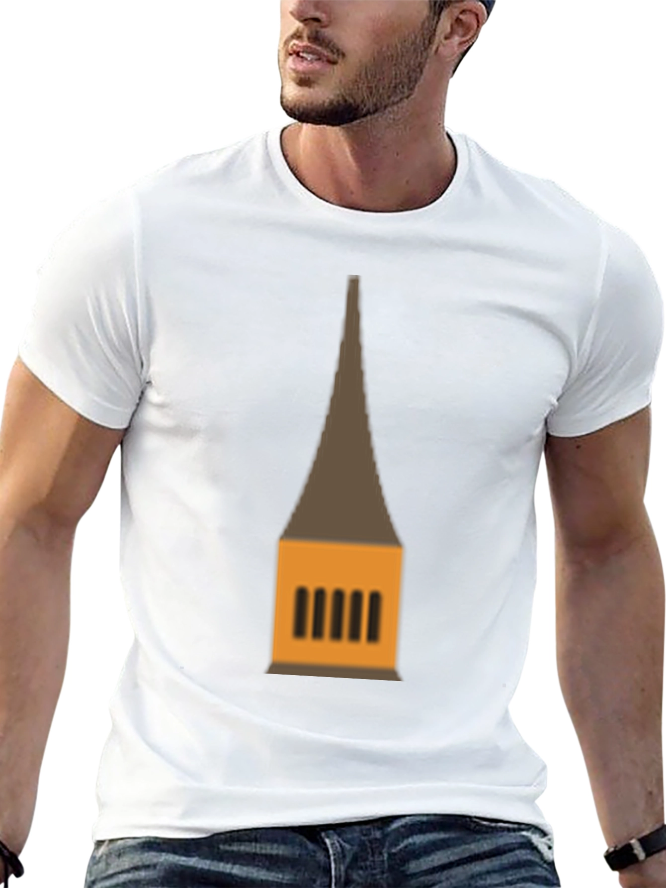 Graphic Tee: Temple Tower Design Black