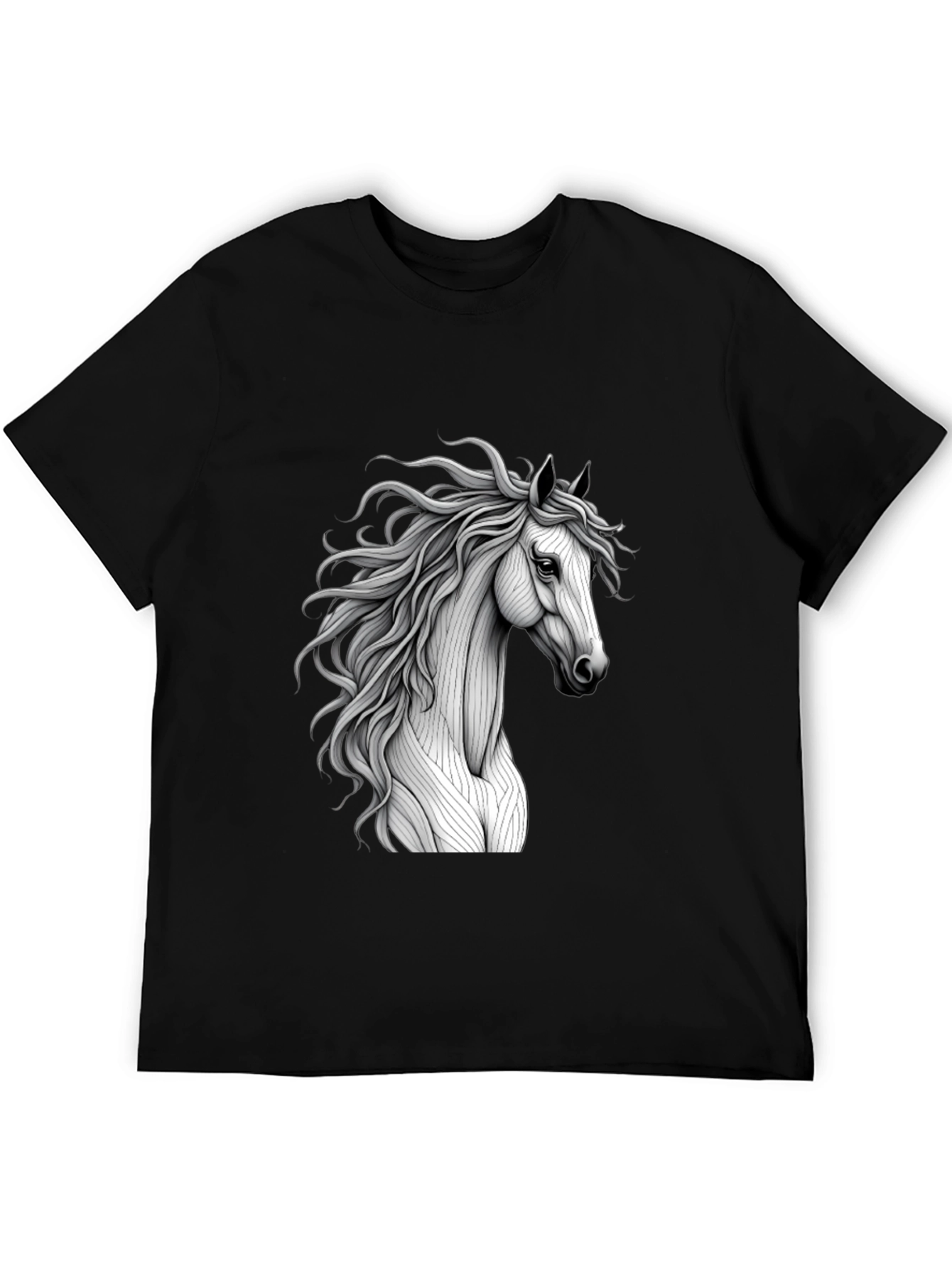 Black Horse Graphic Tee - Elegant Equestrian Style
