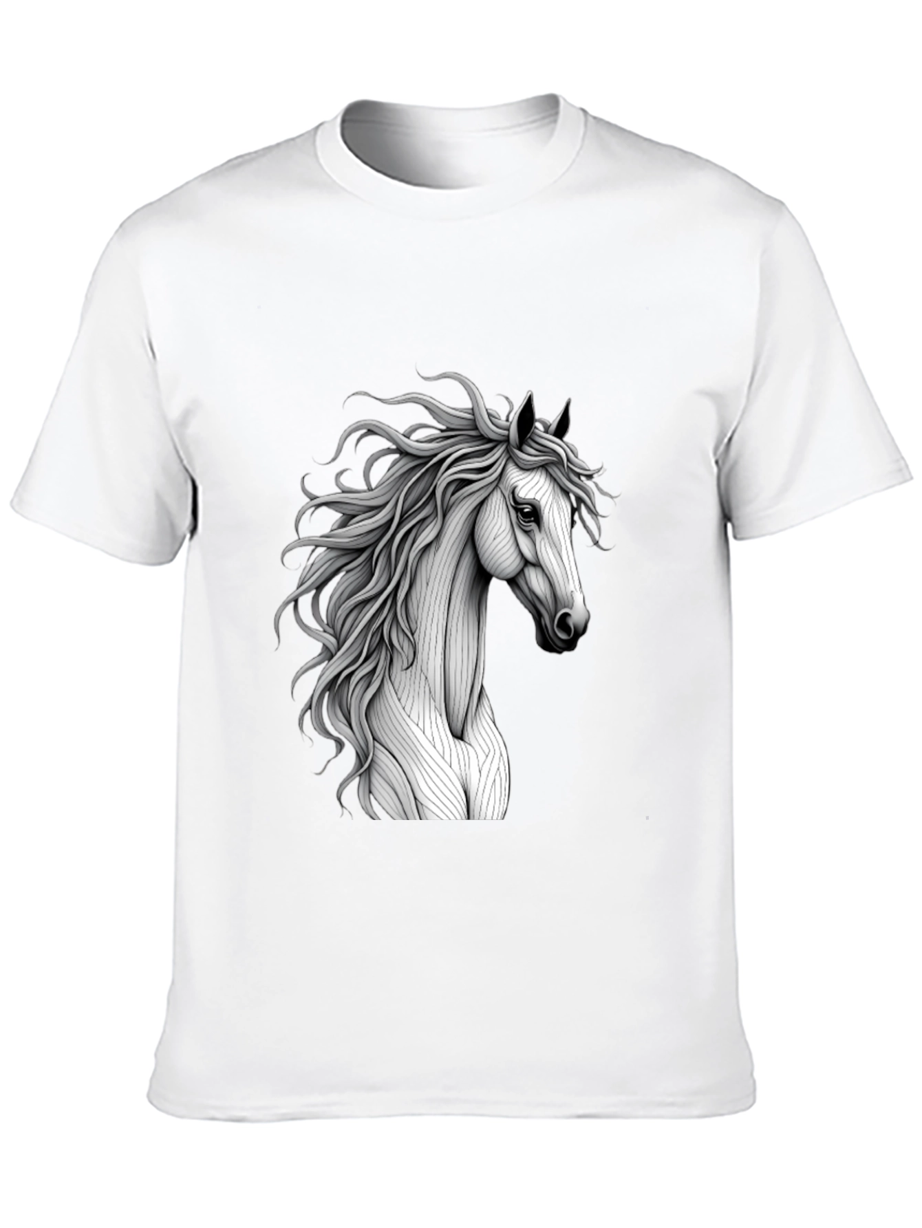 Black Horse Graphic Tee - Elegant Equestrian Style
