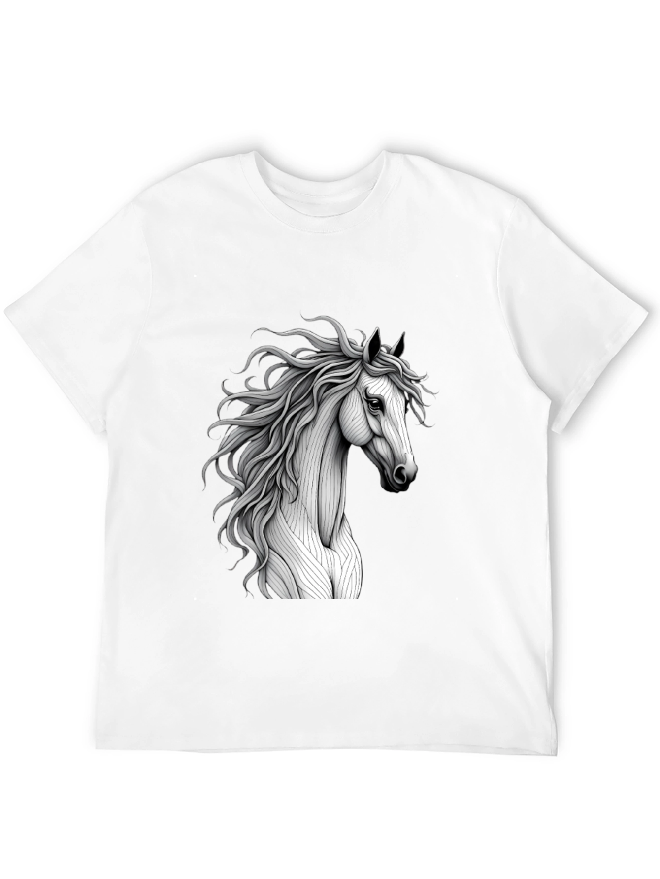 Black Horse Graphic Tee - Elegant Equestrian Style