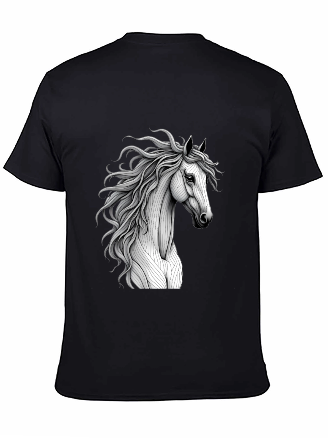 Black Horse Graphic Tee - Elegant Equestrian Style