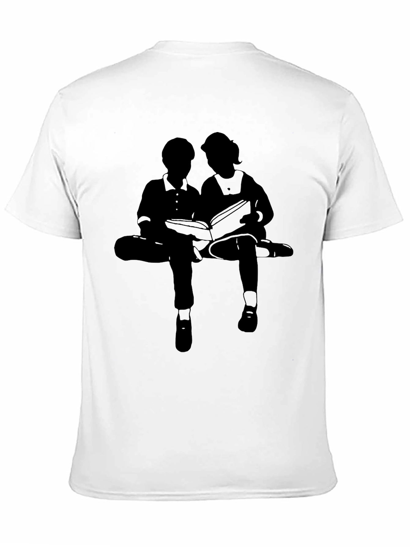 Silhouette Graphic Tee - Boy and Girl Reading