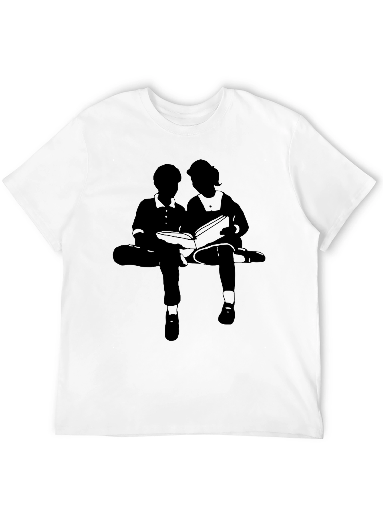 Silhouette Graphic Tee - Boy and Girl Reading