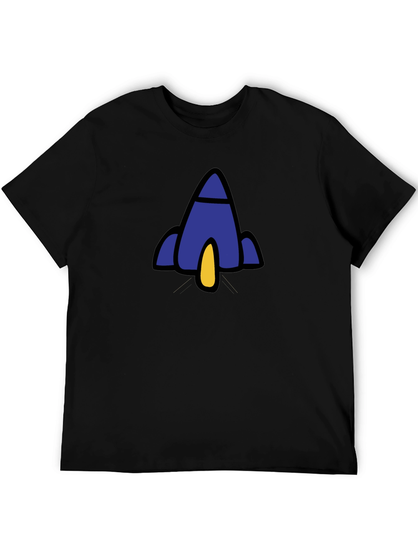 Rocket Graphic Black T-Shirt - Soft Cotton Blend