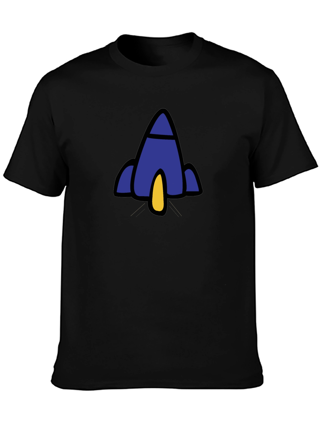 Rocket Graphic Black T-Shirt - Soft Cotton Blend