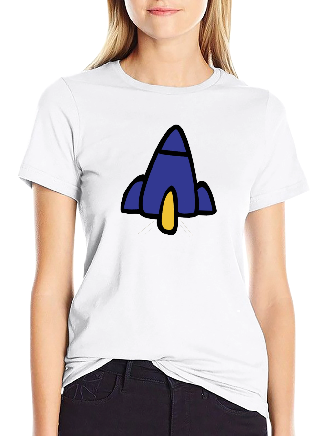 Rocket Graphic Black T-Shirt - Soft Cotton Blend