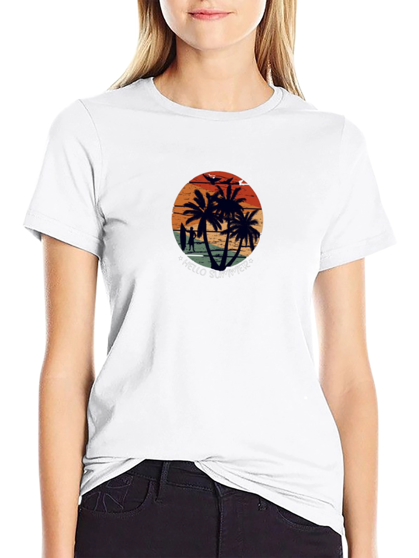 Hello Summer Beach Vibes Graphic Tee