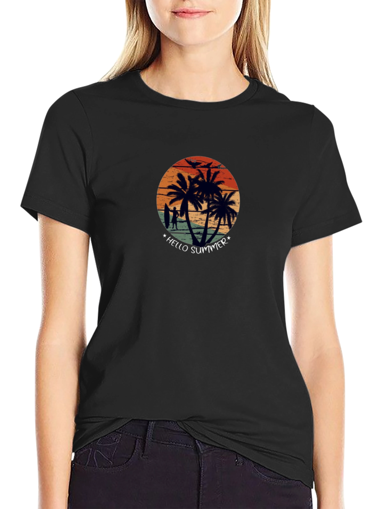 Hello Summer Beach Vibes Graphic Tee