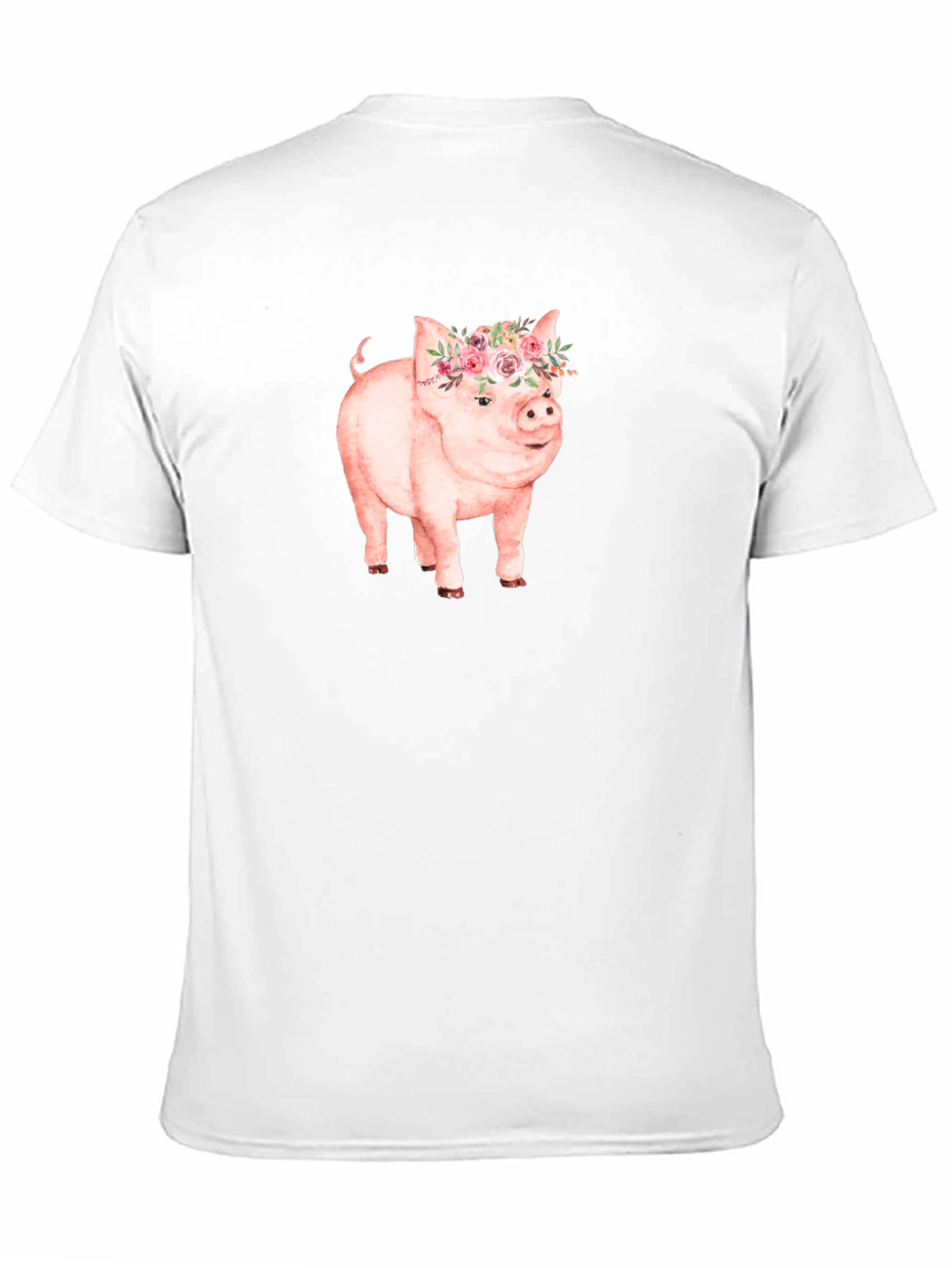 Pig with Floral Crown Graphic Tee