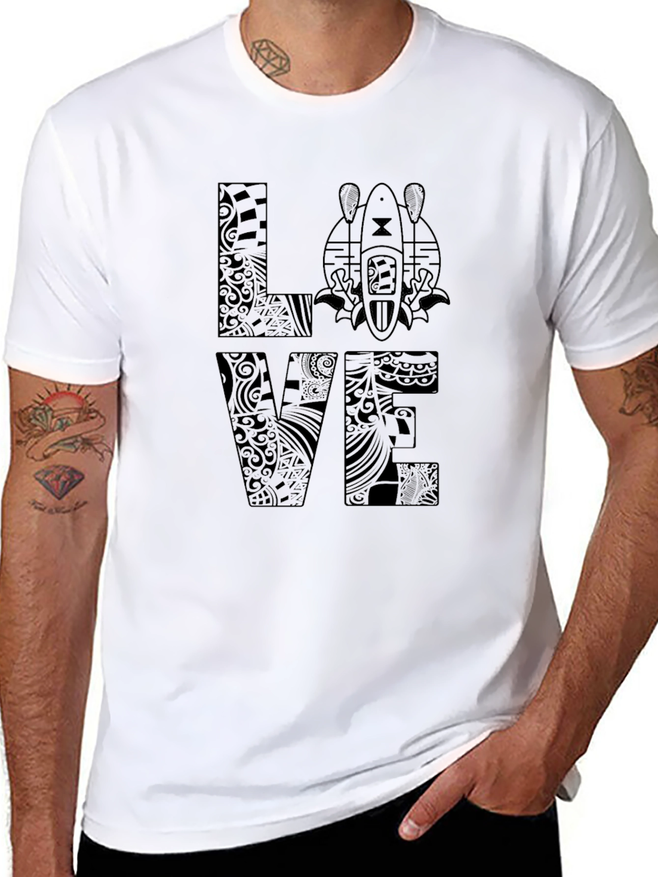 Tribal Tattoo LOVE Kayak T-Shirt
